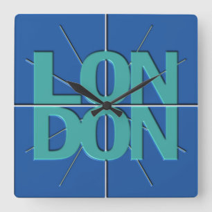 London Finance Timezone Wall Clock Quadratische Wanduhr