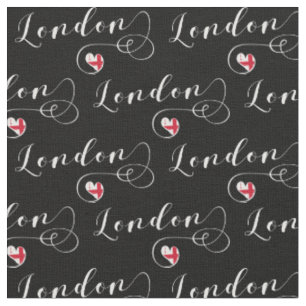 London Flag Heart, England Stoff