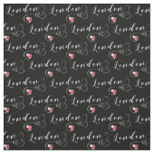 London Flag Heart, England Stoff (Muster)