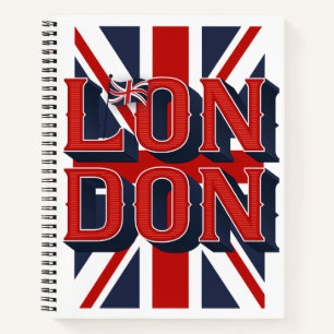 London Flag Sketchbook / Leere / 8.5x11 Notizblock