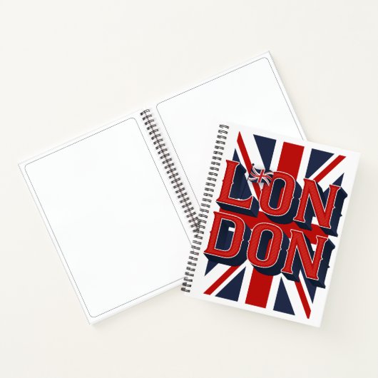 London Flag Sketchbook / Leere / 8.5x11 Notizblock (Innenseite)