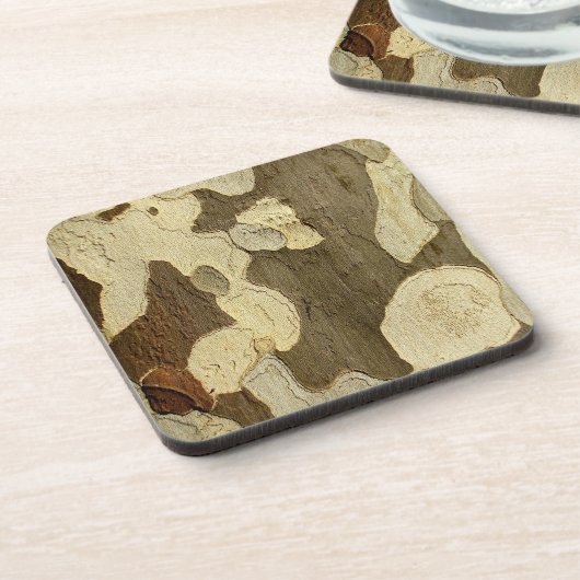 London Flugzeug Tree Bark Hard Plastic Untersetzer (Linke Seite)