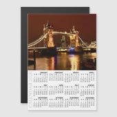 London Fridge Calendar 2026, Tower Bridge at Night Magnetkarte (Vorne/Hinten)