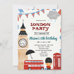 London-Geburtstags-Baby-Shower-Einladung Einladung