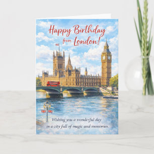 London Geburtstagskarte – Big Ben & Westminster Karte