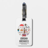 London-Gekritzel Gepäckanhänger (Rückseite vertikal)