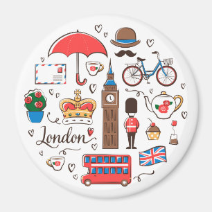 London-Gekritzel Magnet