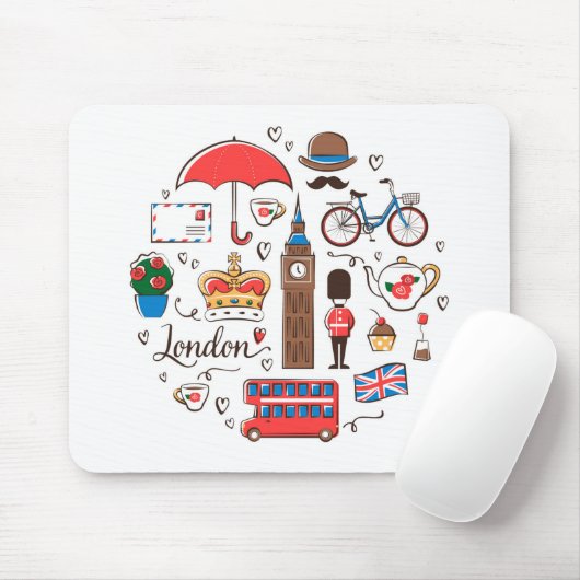 London-Gekritzel Mousepad (Mit Mouse)