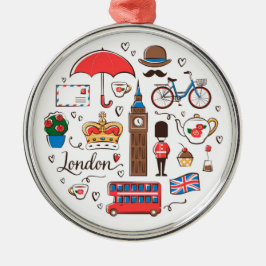 London-Gekritzel Ornament Aus Metall