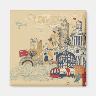 London-Gekritzel-Szene Magnet