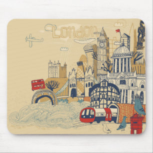 London-Gekritzel-Szene Mousepad