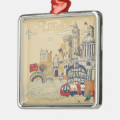 London-Gekritzel-Szene Ornament Aus Metall (Links)