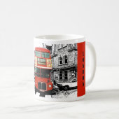 London Geschenk Tasse mit Red Bus (VorderseiteRechts)
