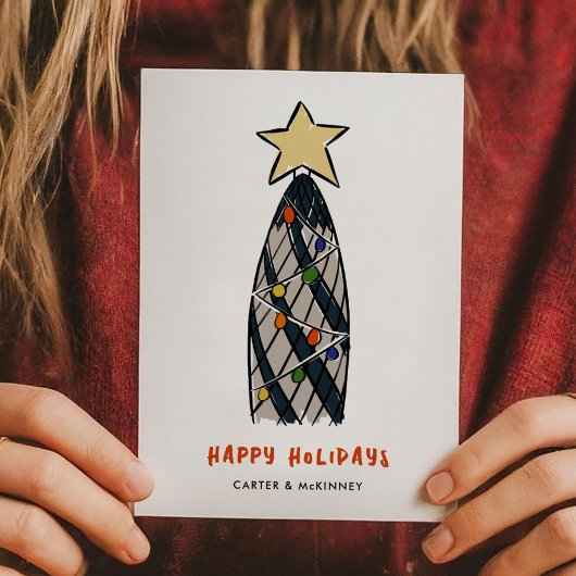 London Gherkin Tower Christmas Tree Business Feiertagskarte