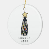 London Gherkin Tower Retro Christmas Tree Foto Keramik Ornament (Links)