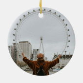 London Gherkin Tower Retro Christmas Tree Foto Keramik Ornament (Hinten)