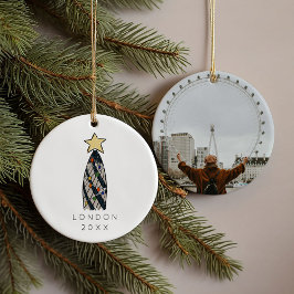 London Gherkin Tower Retro Christmas Tree Foto Keramik Ornament