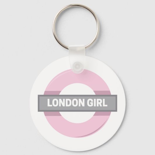 London Girl Untergrund Tube Sign Schlüsselanhänger (Rückseite)