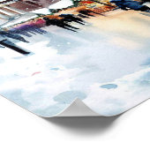 London-Greenwich Market in the Snow (B), Wassercol Poster (Ecke)