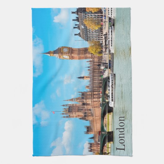 London, Großbritannien Big Ben View Geschirrtuch (Vertikal)