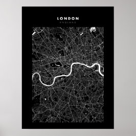 London - Großbritannien Dark City Map Poster