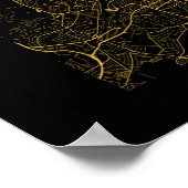 London - Großbritannien Dark Gold City Map Poster (Ecke)