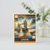London, Großbritannien | Vintage Malerei Postkarte (Stehend Vorderseite)