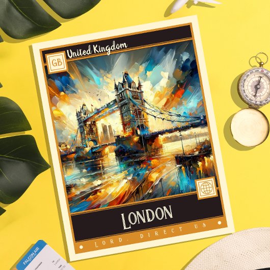 London, Großbritannien | Vintage Malerei Postkarte