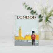 London Guard & Big Ben Vintage Art Postkarte (Stehend Vorderseite)