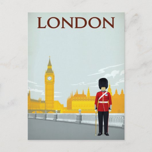 London Guard & Big Ben Vintage Kunst Postkarte (Vorderseite)
