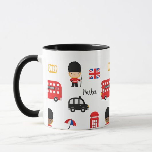 London Guards Bus Name Monogram Großbritannien Tasse (Links)