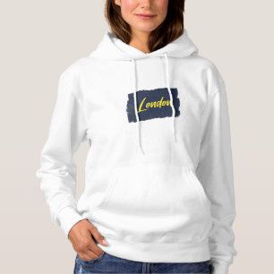 London Handgeschriebene Gelbe Typografie Hoodie