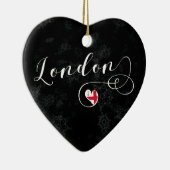 London Heart, Christmas Tree Ornament, England Keramikornament (Rechts)