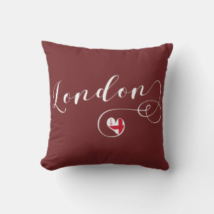 London Heart Throw Pillow, Großbritannien Kissen