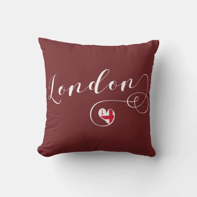 London Heart Throw Pillow, Großbritannien Kissen (Vorderseite)