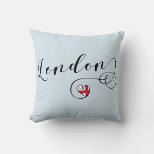 London Heart Throw Pillow, Großbritannien Kissen