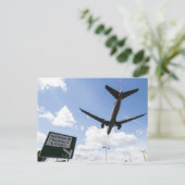 London Heathrow Jet Landing Postkarte (Stehend Vorderseite)