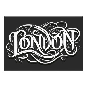 London Heavy Metal Calligraphy - London Metalheads Fotodruck