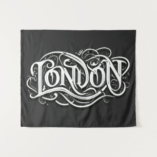 London Heavy Metal Calligraphy - London Metalheads Wandteppich