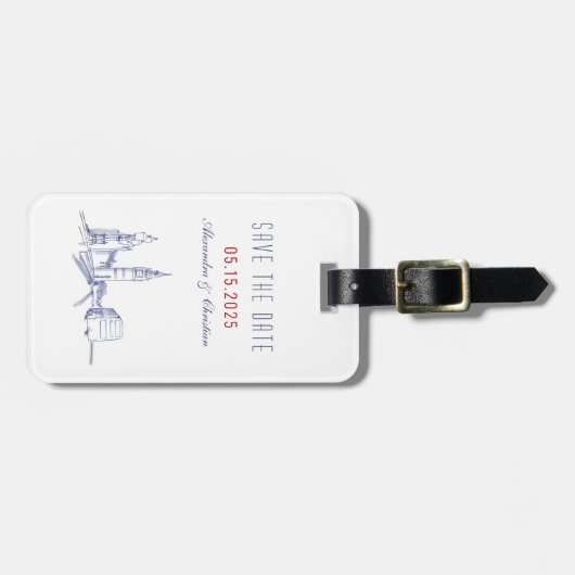 London Hochzeit rettet das Datum Gepäckanhänger (Vorderseite horizontal)