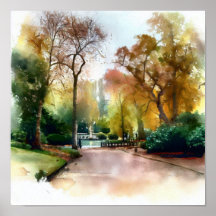 London-Holland Park (A), Watercolor