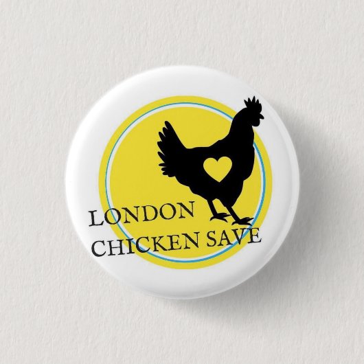 LONDON-HUHN RETTEN LOGO-KNOPF BUTTON (Vorderseite)