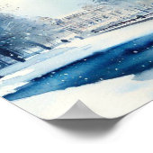 London-Hyde Park im Winter (B), Aquarell Poster (Ecke)
