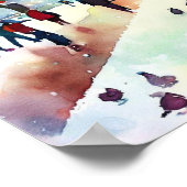 London-Hyde Park im Winter (D), Aquarell Poster (Ecke)