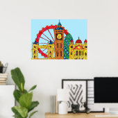 London Icon Gebäude Mozaic Poster (Heimbüro)