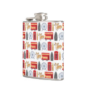 London Icon und Corgi Collage Pattern Flachmann (Links)