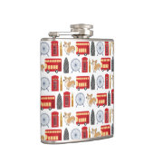 London Icon und Corgi Collage Pattern Flachmann (Rechts)