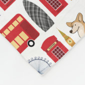 London Icon und Corgi Collage Pattern Fleecedecke (Ecke)