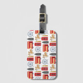 London Icon und Corgi Collage Pattern Gepäckanhänger (Vorderseite Vertikal)