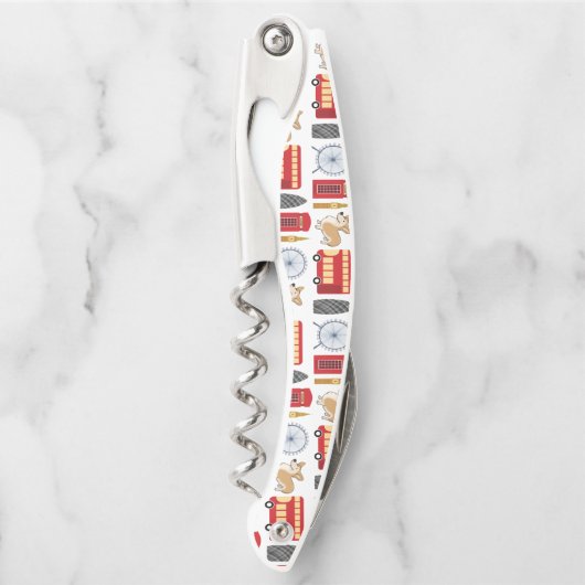 London Icon und Corgi Collage Pattern Kellnermesser (Vorderseite)